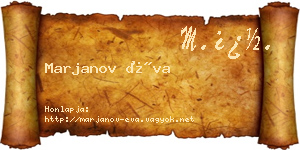 Marjanov Éva névjegykártya